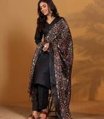 V-Neck Straight Kurta With Trousers And Dupatta