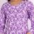 Lavender Floral Printed V-Neck Thread Work Kurta with Trousers