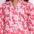 Pink Floral Printed Mandarin Collar Pure Cotton Kurta with Trousers