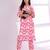 Pink Floral Printed Mandarin Collar Pure Cotton Kurta with Trousers