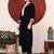 Floral Embroidered Sequnnied Velvet Straight Kurta With Trousers And Dupatta