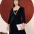 Gotta Patti V-Neck Velvet Straight Kurta With Trousers