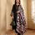 Floral Embroidered Thread Work Notch Neck Straight Kurta With Trousers & Dupatta