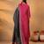 Magenta Floral Yoke Design Gotta Patti Kurta With Trouser & Dupatta
