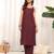 Violet Square Neck Sleeveless Straight Kurta With Trouser