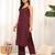 Violet Square Neck Sleeveless Straight Kurta With Trouser