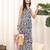 Blue Ethnic Motifs Printed V-Neck Pure Cotton Straight Kurta With Trouser