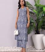 Paisley Printed V-Neck Pure Cotton Straight Kurta With Palazzo