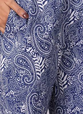Paisley Printed V-Neck Pure Cotton Straight Kurta With Palazzo 8