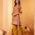 Ethnic Motifs Printed Chanderi Silk Notch Neck Straight Kurta With Trousers