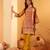 Ethnic Motifs Printed Chanderi Silk Notch Neck Straight Kurta With Trousers