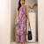 Floral Printed V-Neck Empire Straight Kurta With Trouser