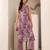 Floral Printed V-Neck Empire Straight Kurta With Trouser