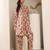 Abstract Printed Mandarin Collar Cuff Sleeves Kurta With Dhoti Pants