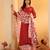 Maroon V-Neck Long Sleeves Anarkali Kurta With Palazzo & Dupatta