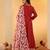 Maroon V-Neck Long Sleeves Anarkali Kurta With Palazzo & Dupatta