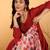 Maroon V-Neck Long Sleeves Anarkali Kurta With Palazzo & Dupatta
