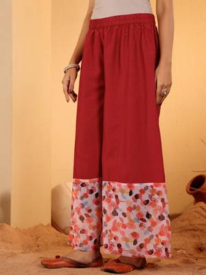 Maroon V-Neck Long Sleeves Anarkali Kurta With Palazzo & Dupatta 6