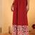 Maroon V-Neck Long Sleeves Anarkali Kurta With Palazzo & Dupatta