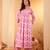 Floral Printed V Neck Pure Cotton A Line Kurta With Palazzos And Dupatta