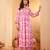 Floral Printed V Neck Pure Cotton A Line Kurta With Palazzos And Dupatta