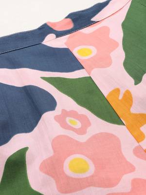 Floral Printed Panelled Pure Cotton Kurta with Trousers 3
