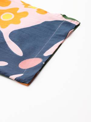 Floral Printed Panelled Pure Cotton Kurta with Trousers 8