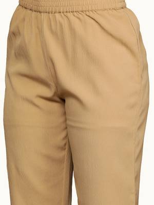 Beige Floral Printed V-Neck Straight Kurta With Trousers 3