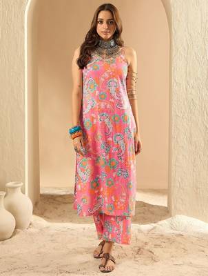 Women Floral Printed Regular Pure Cotton Kurta with Palazzos 4