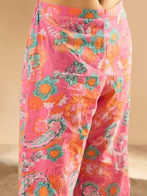 Women Floral Printed Regular Pure Cotton Kurta with Palazzos 6