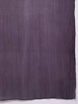 Violet Ombre Dyed Printed Chanderi Silk Anarkali Kurta With Trousers & Dupatta 3