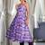 Violet Ombre Dyed Printed Chanderi Silk Anarkali Kurta With Trousers & Dupatta