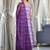 Violet Ombre Dyed Printed Chanderi Silk Anarkali Kurta With Trousers & Dupatta