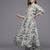 Beige Abstract Printed Empire Thread Work Silk Georgette Kurta & Trouser & Dupatta
