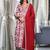 Women Printed Pleated Thread Work Pure Cotton Kurta with Palazzos & With Dupatta