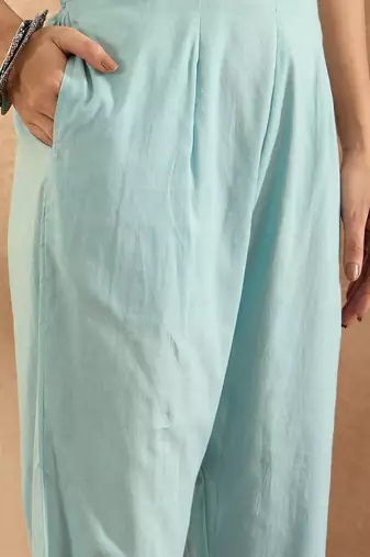 Women Floral Embroidered Pure Cotton Kurta with Trousers & Dupatta