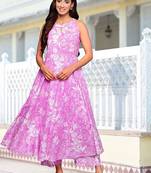Women Floral Printed Empire Pure Cotton Kurta with Trousers