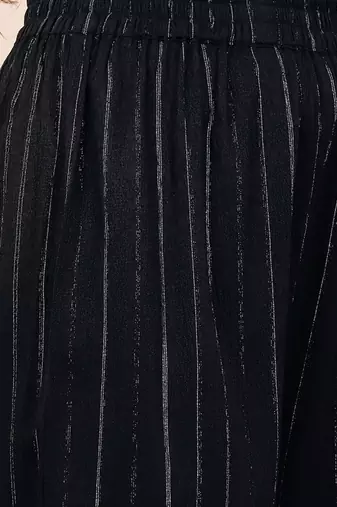 Striped Woven Design Silk Crepe Kurta With Trousers