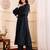 Striped Woven Design Silk Crepe Kurta With Trousers
