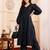 Striped Woven Design Silk Crepe Kurta With Trousers