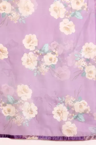 Women Floral Printed Regular Beads and Stones Kurta with Trouser & Dupatta