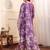 Women Floral Printed Regular Beads and Stones Kurta with Trouser & Dupatta
