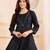Women Striped Regular Gotta Patti Silk Crepe Kurta with Trouser