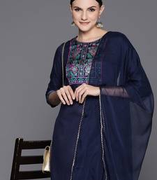 Women Floral Yoke Design Regular Gotta Patti Kurta with Palazzos & Dupatta