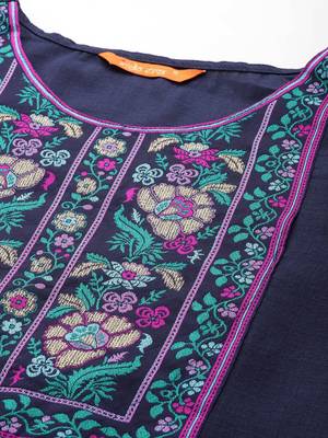 Women Floral Yoke Design Regular Gotta Patti Kurta with Palazzos & Dupatta 3