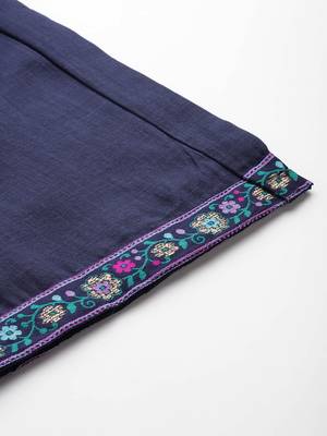 Women Floral Yoke Design Regular Gotta Patti Kurta with Palazzos & Dupatta 8