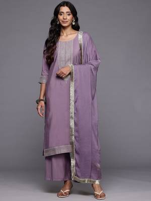 Ethnic Motifs Embroidered Regular Kurta with Trousers & With Dupatta 1