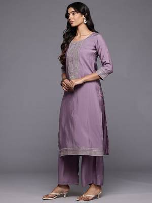 Ethnic Motifs Embroidered Regular Kurta with Trousers & With Dupatta 5