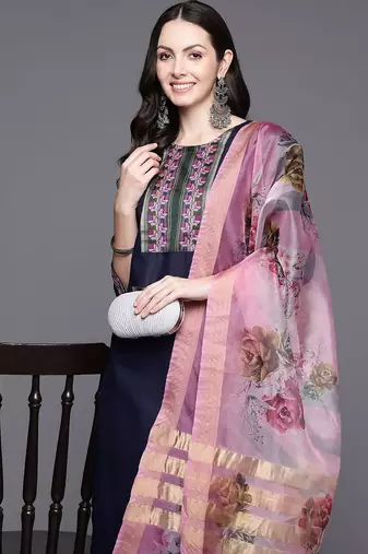 Women Yoke Design Kurta with Palazzos & Dupatta