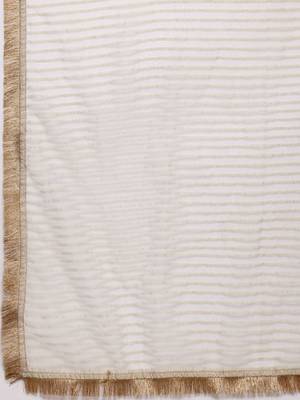 Ethnic Motifs Embroidered Sequinned Brocade Kurta With Trousers & Dupatta 4